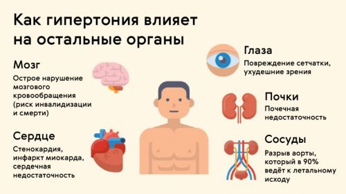Вплив гіпертонії на інші органи